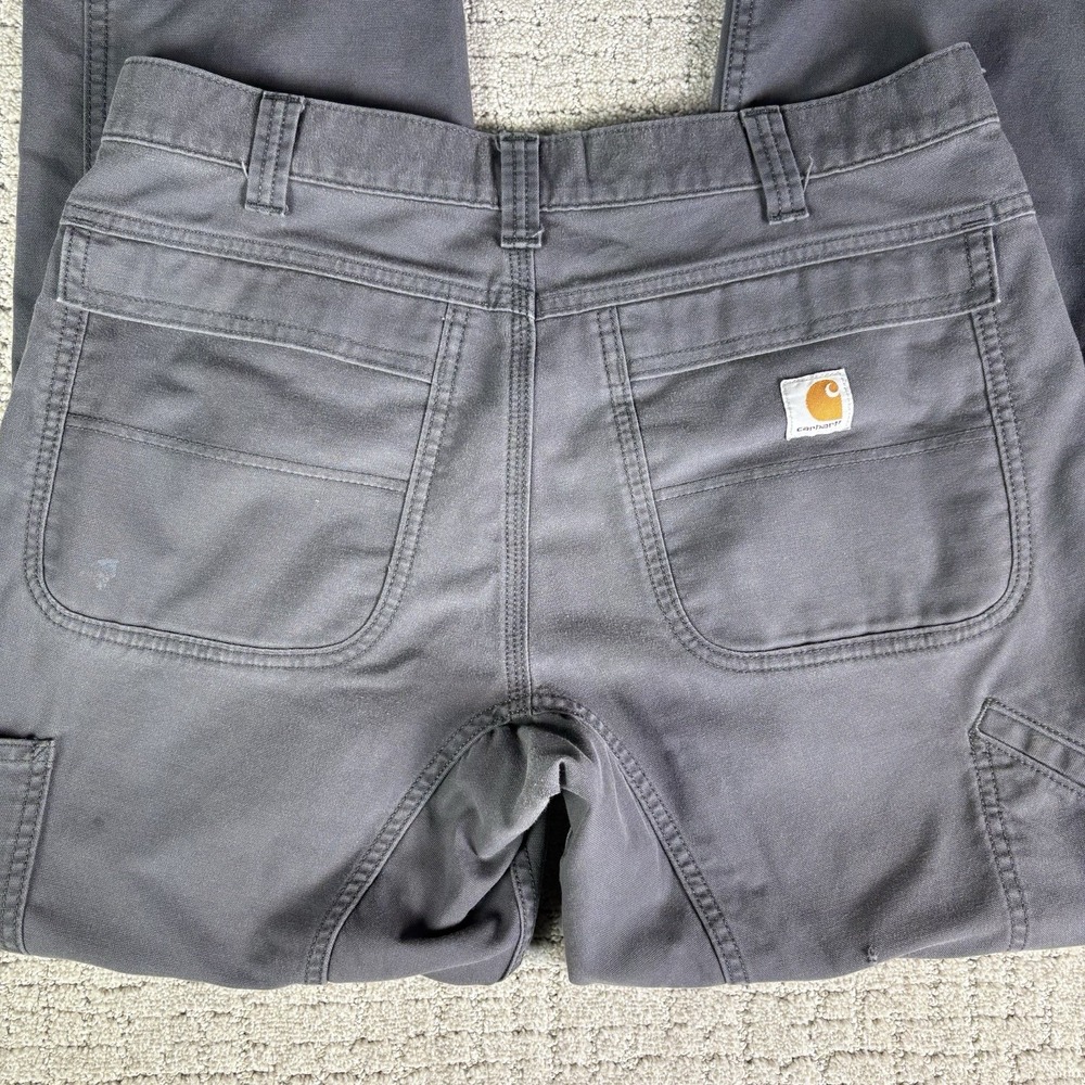 Carhartt 102812 Full Swing Dungaree 2.0 Work Pants Gray 34x32 Actual 32x29